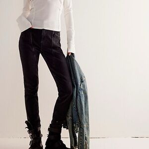 Free People Black Straight Leg Jeans